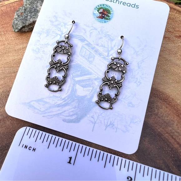 Silver Dangle Earrings - Picture 3 of 4